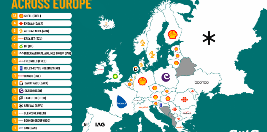 The Most Googled UK Stocks in Europe